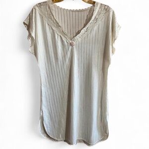Cream Lace Trim Women's Chemise